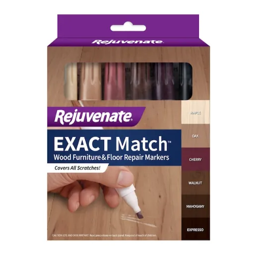 Rejuvenate Exact Match Wood Furniture & Floor Repair Markers (RJ6WM, 6-pack)